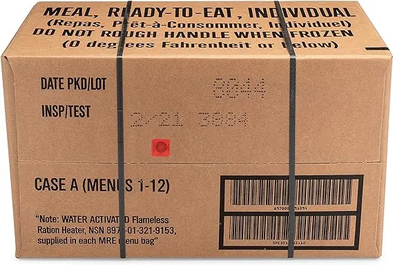 Sopakco 12ct US Military Surplus MRE Meals Ready to Eat 2021 Inspect A Case Menus 1-12