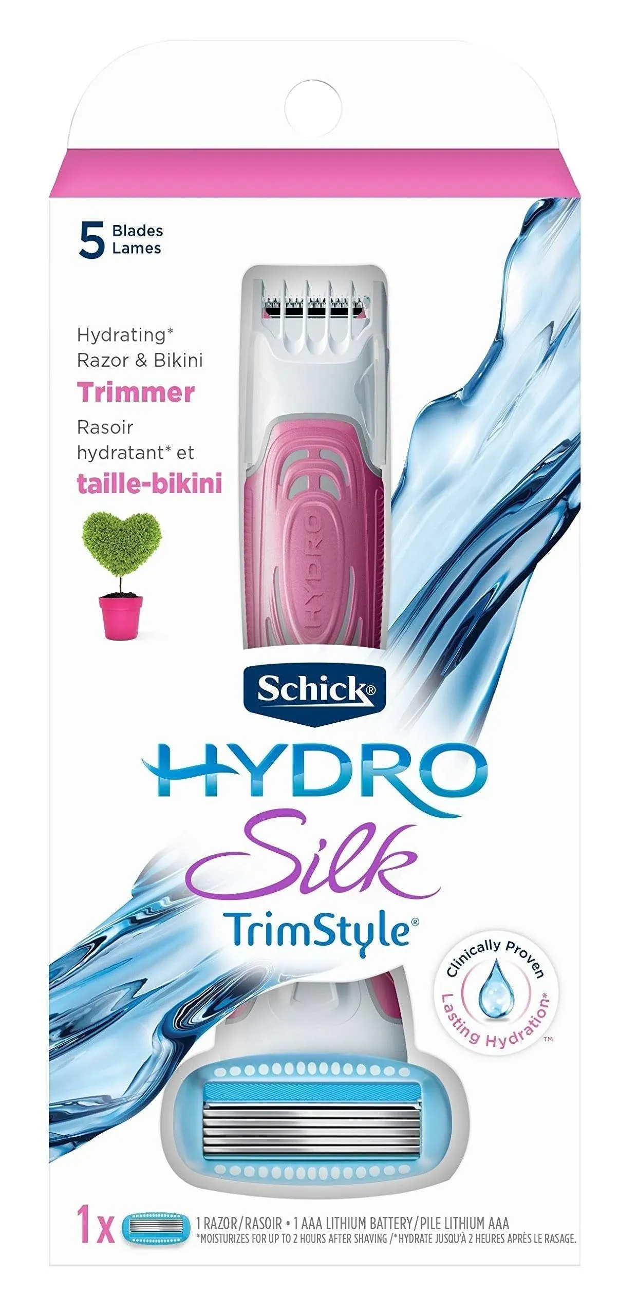 Schick Women's Hydro Silk TrimStyle Moisturizing Razor with Bikini Trimmer