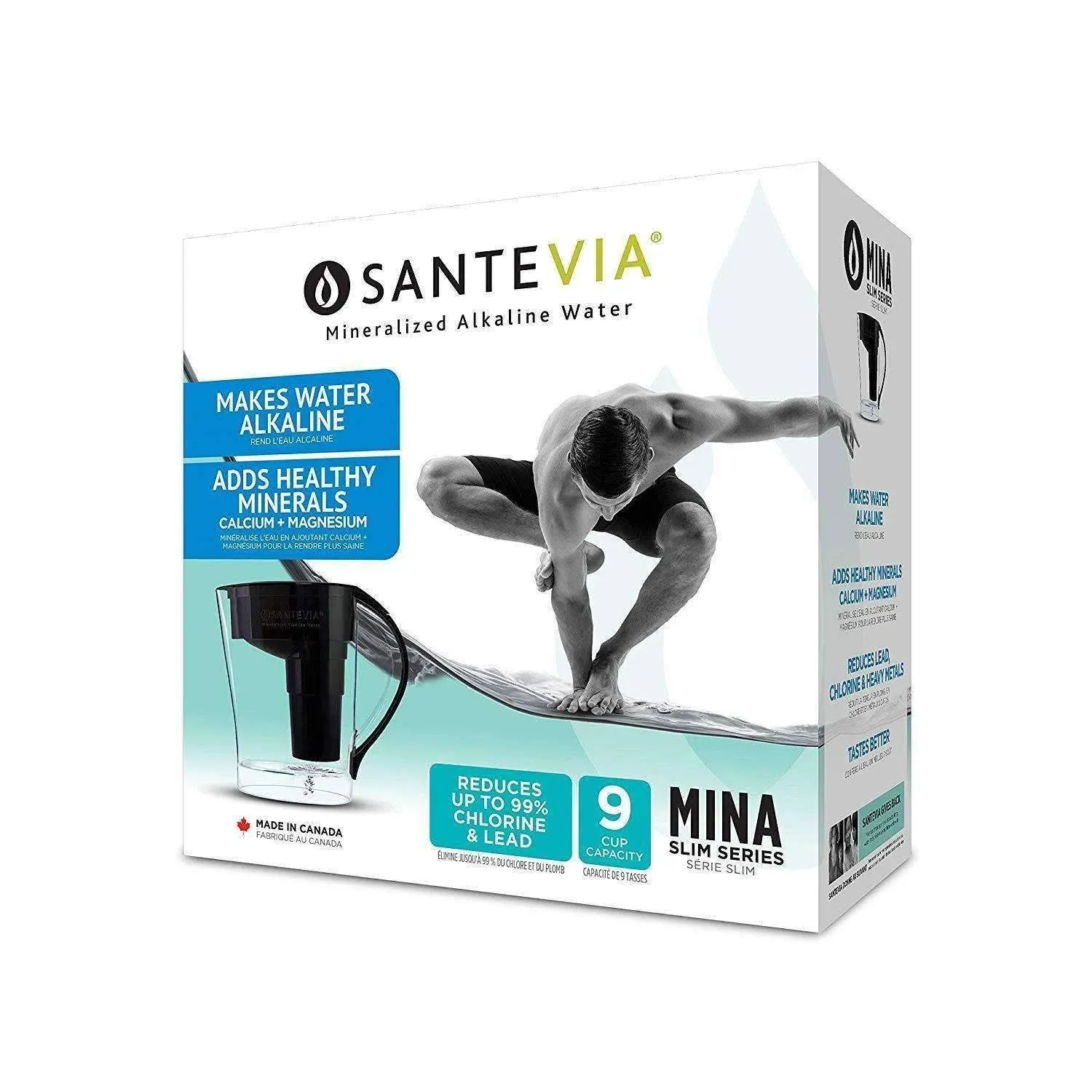 Santevia Alkaline Pitcher Mina Black