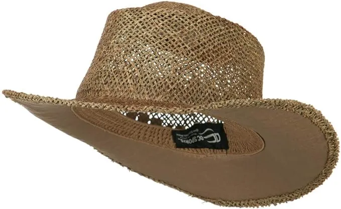 Outdoor Sea Grass Straw Gambler Hat