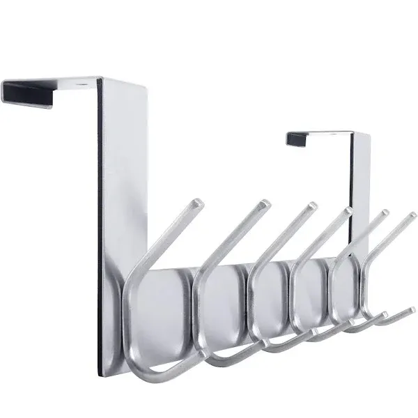 WEBI Over The Door Hook Over The Door Towel Rack with 6 Hooks for Hanging Coats