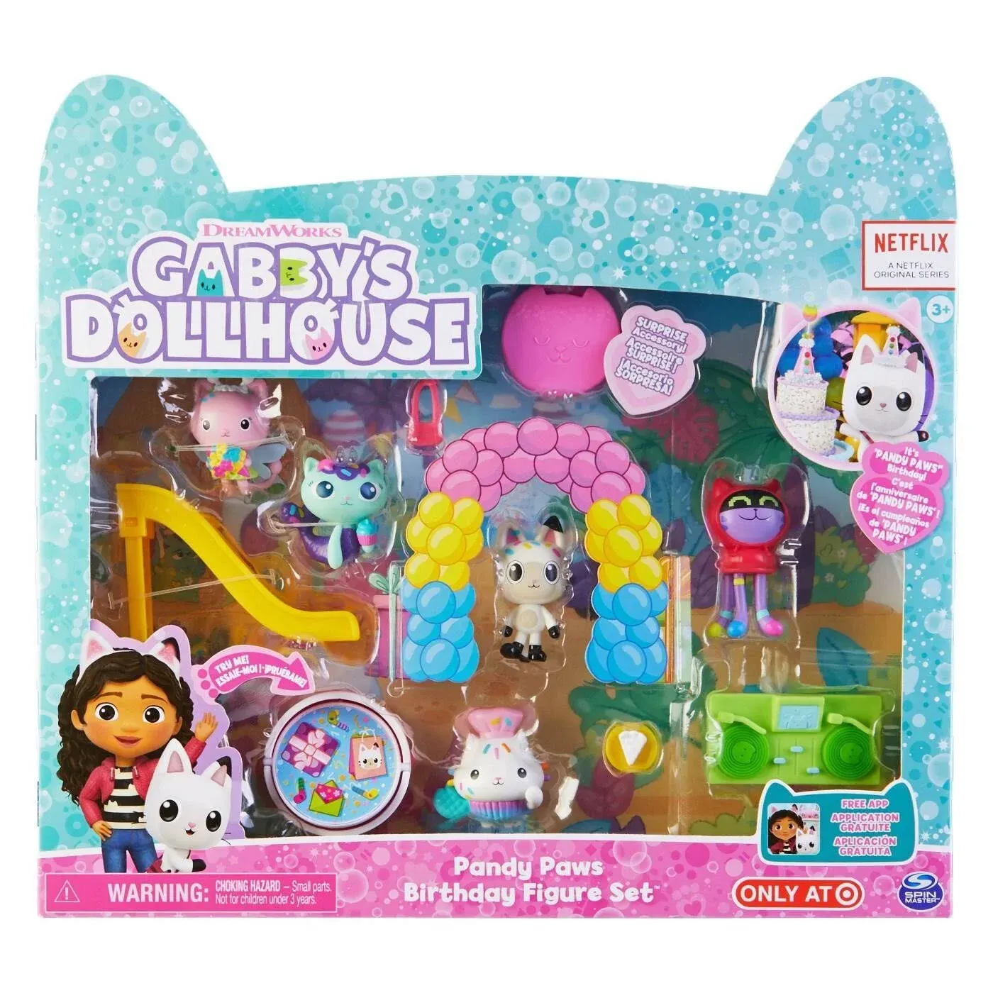 Gabby's Dollhouse Pandy Paws Birthday Figure Set