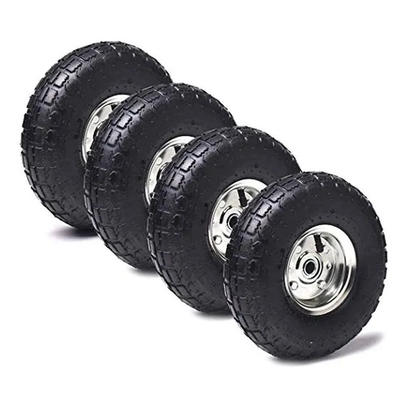 4 Pack AR-PRO 10&#034; Heavy-Duty Replacement Tire And Wheel - 4.10/3.50-4&#034; With 10&#034;