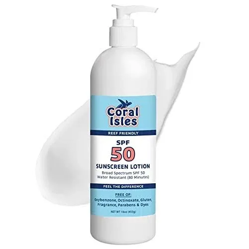 32-oz Coral Isles SPF 50 Sunscreen Lotion with Pump (Quart)