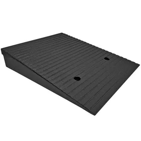 Electriduct 4 inch Rise Mountable Rubber Threshold Ramp, Black