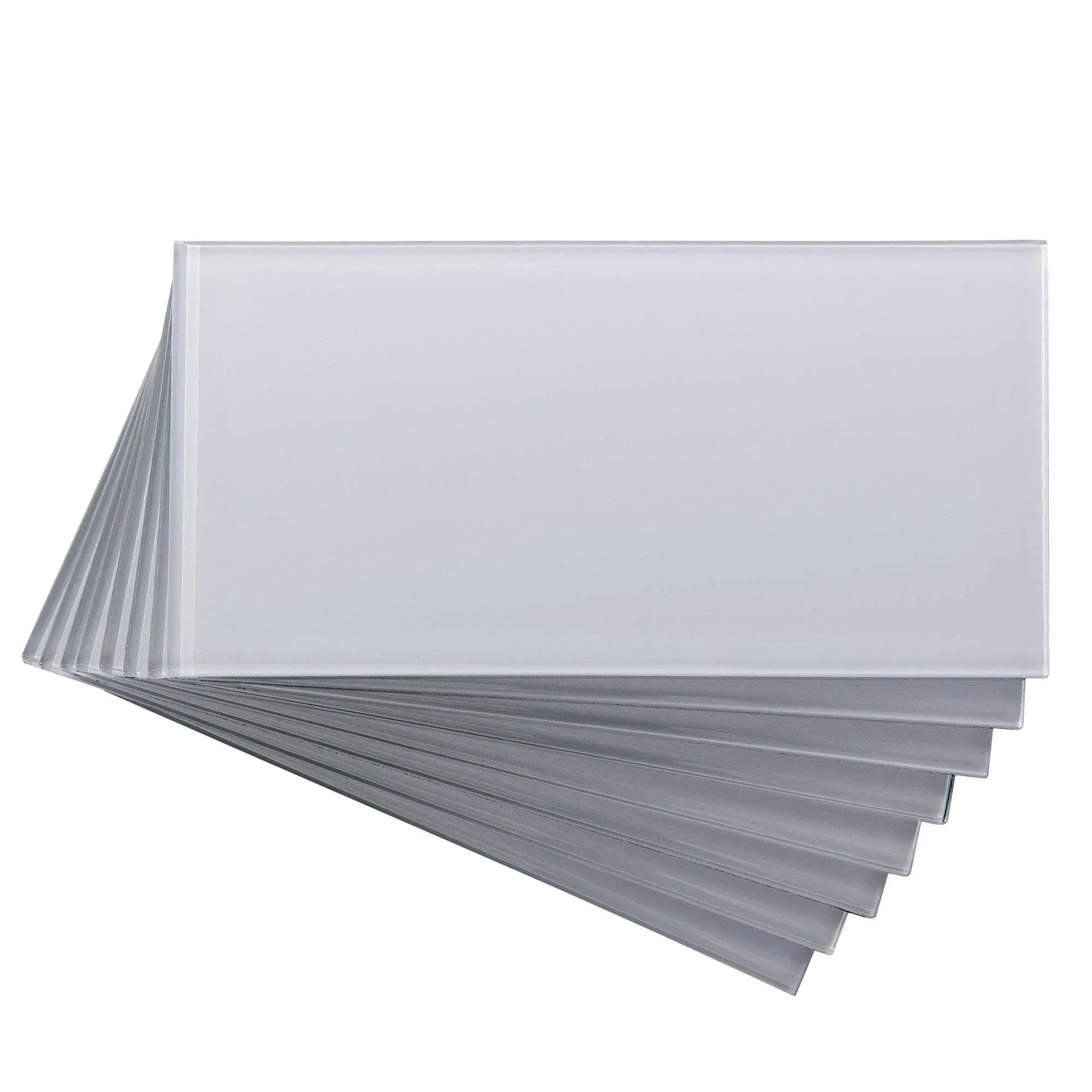 Aspect 3in X 6in Peel & Stick Glass Decorative Wall Tile in Frost, 8 Pack -