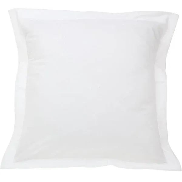 FRESH IDEAS Poplin Tailored Pillow Sham, Euro, 26x26 inches, White