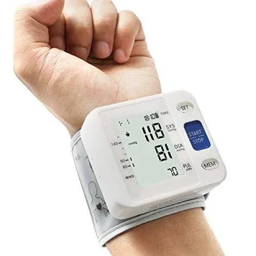 Arsimai Blood Pressure Monitor - Wrist Accurate Automatic High Blood Pressure Monitors Portable LCD Screen Irregular Heartbeat Monitor with Storage