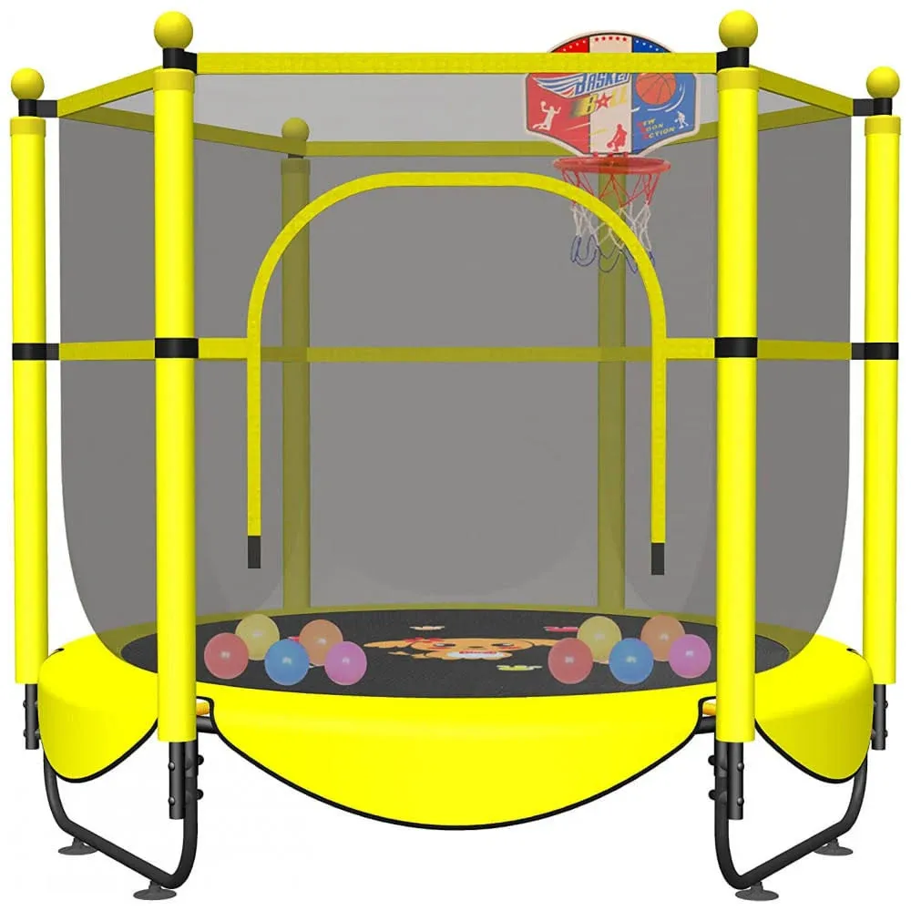 VGMiu 60" Trampoline for Kids, 5 ft Indoor & Outdoor Small Toddler Trampoline ...