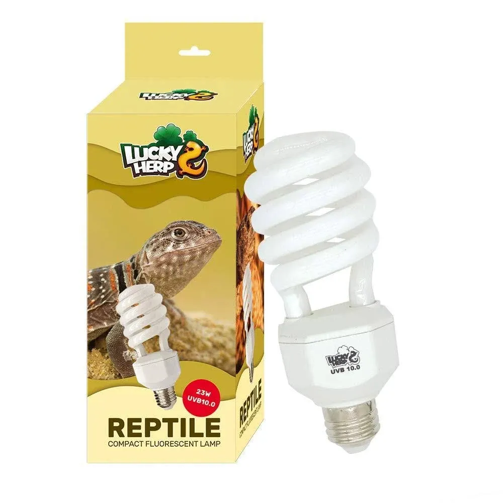 Lucky Herp UVA UVB Reptile Light 10.0, Desert UVB 150 Compact Fluorescent Lamp 23W