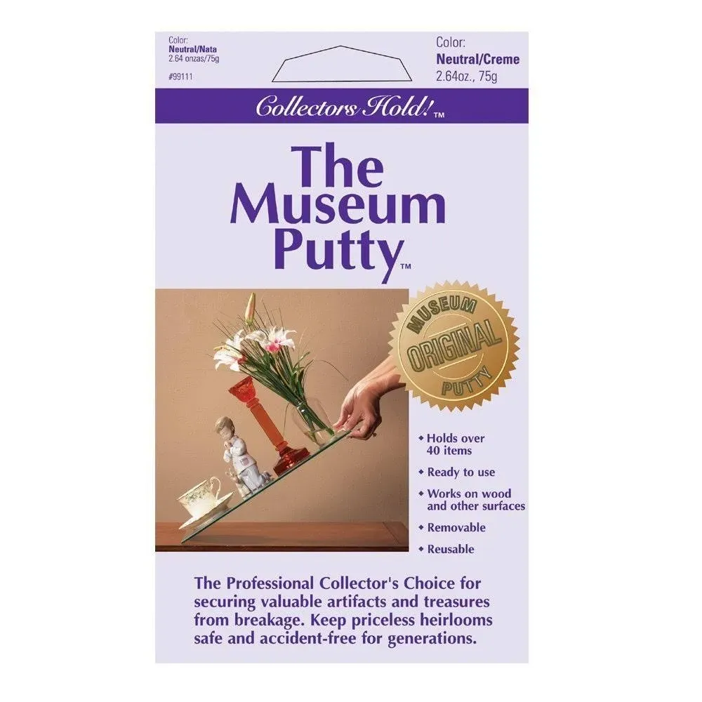 Quakehold Collectors Hold Museum Putty ,Silver ,2 Pack