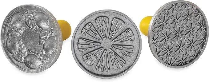 Nordic Ware 01265 Citrus Cookie Stamps, Set of 3, Grey/Yellow