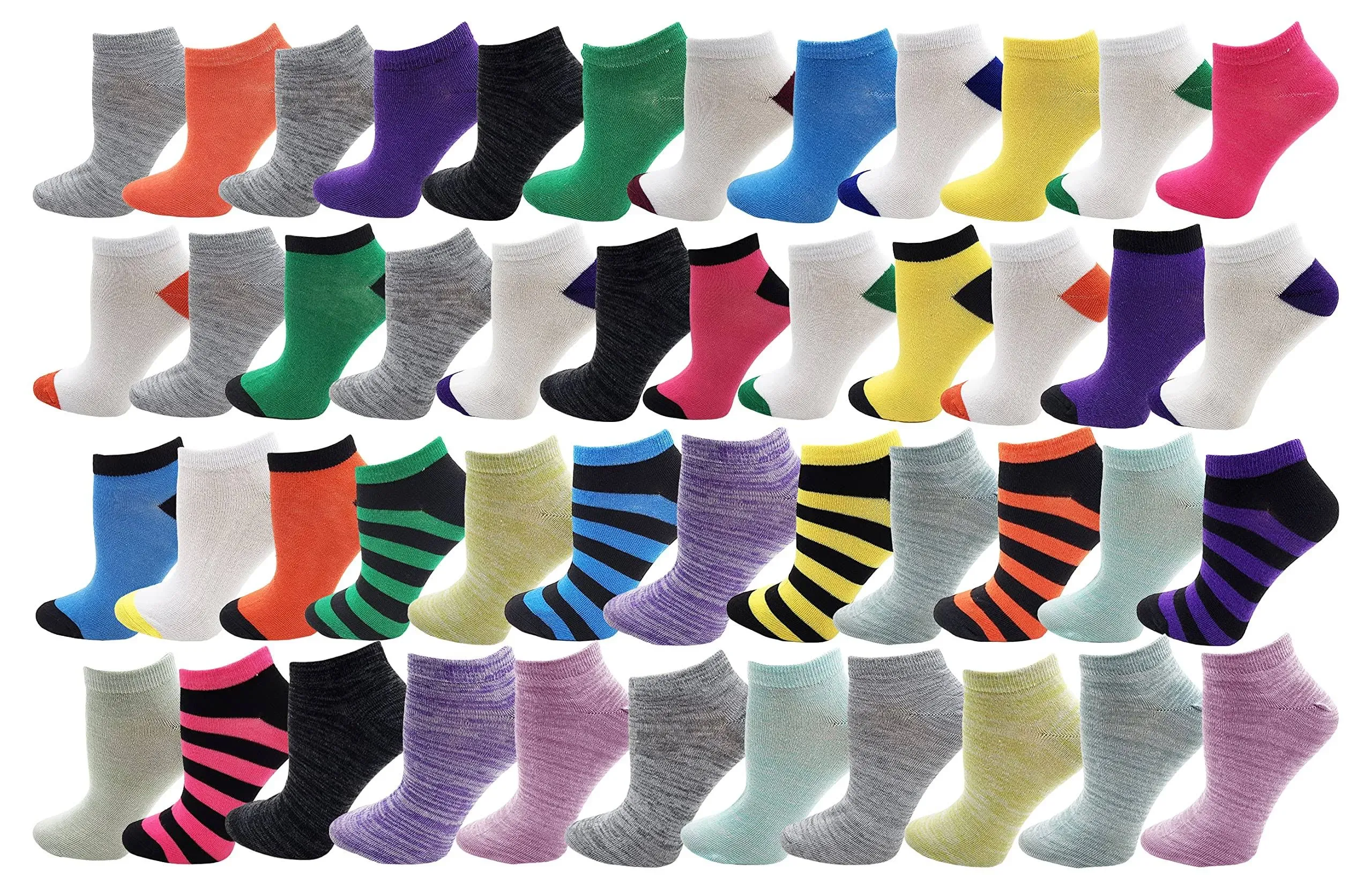 48 Pairs Womens Low Cut Ankle Socks Comfortable Lightweight Breathable Athlet...