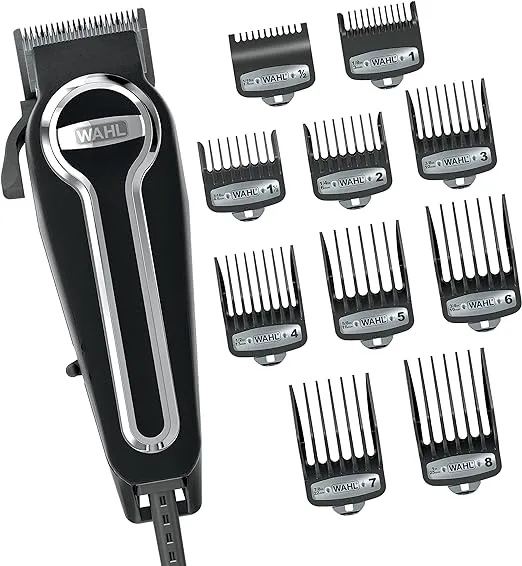 Wahl USA Elite Pro High-Performance Corded Home Haircut & Grooming Kit for Men – Electric Hair Clipper – Model 79602M