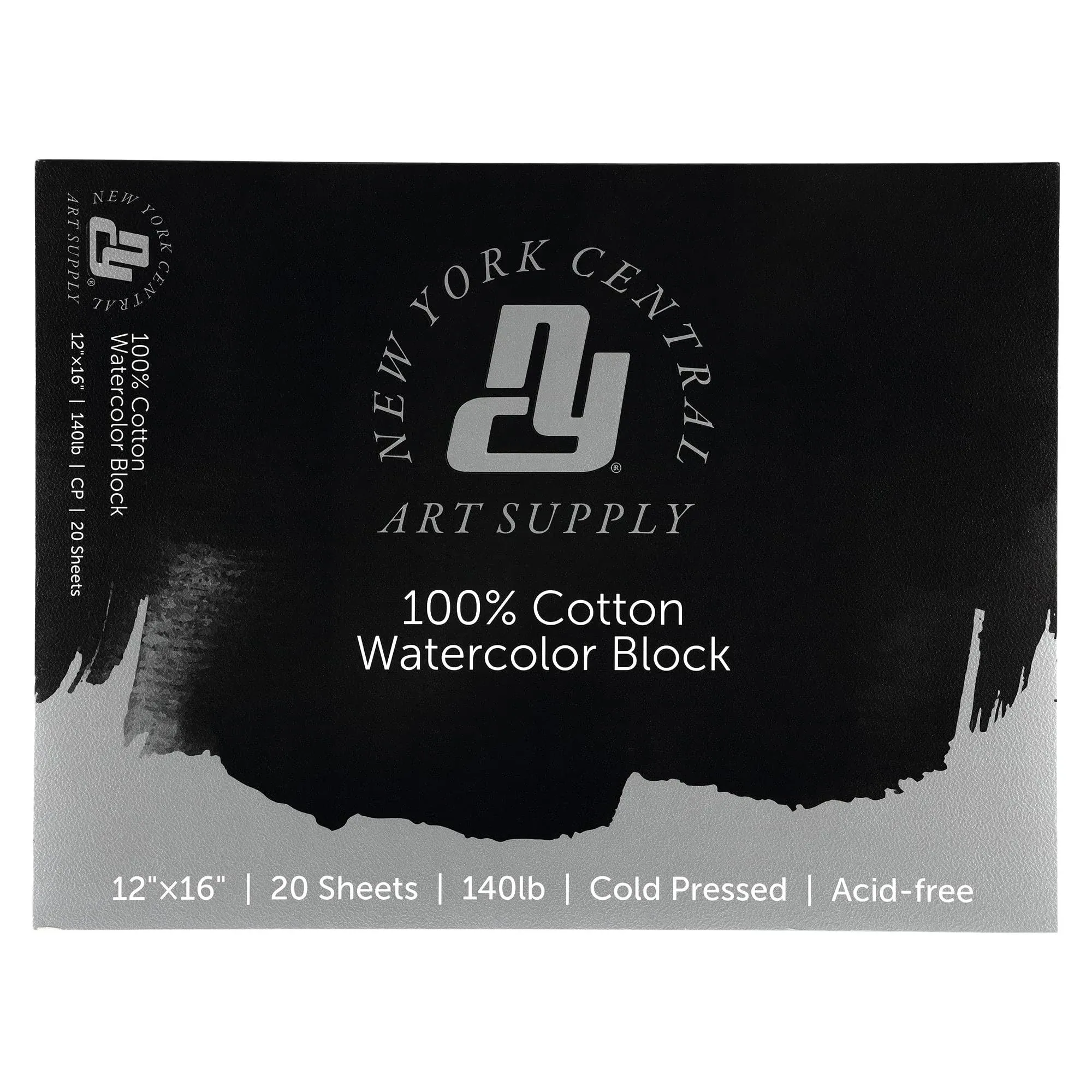 NY Central Watercolor Block 140lb Cold Press - 12&#034;&#034; x 16&#034;&#034; (20 Sheets)