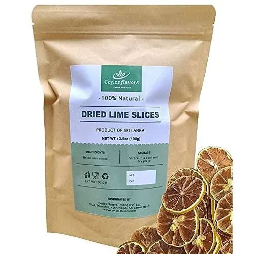 Ceylon Flavors Dried Lime Slices (3.5oz/100g)