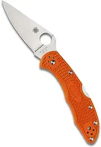 Spyderco Delica 4 Lightweight 7.15" Signature Folding Knife with 2.90" Flat-Ground Steel Blade and High-Strength FRN Handle - PlainEdge Grind