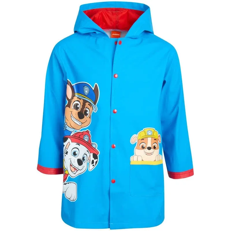 Nickelodeon Boys' Rain Jacket - Hooded Slicker Shell Raincoat: Baby Shark, Paw Patrol (Size: 4-7)