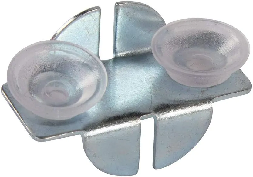 Front Glass Shelf Clips with Rubber Bumpers - Pack of 8