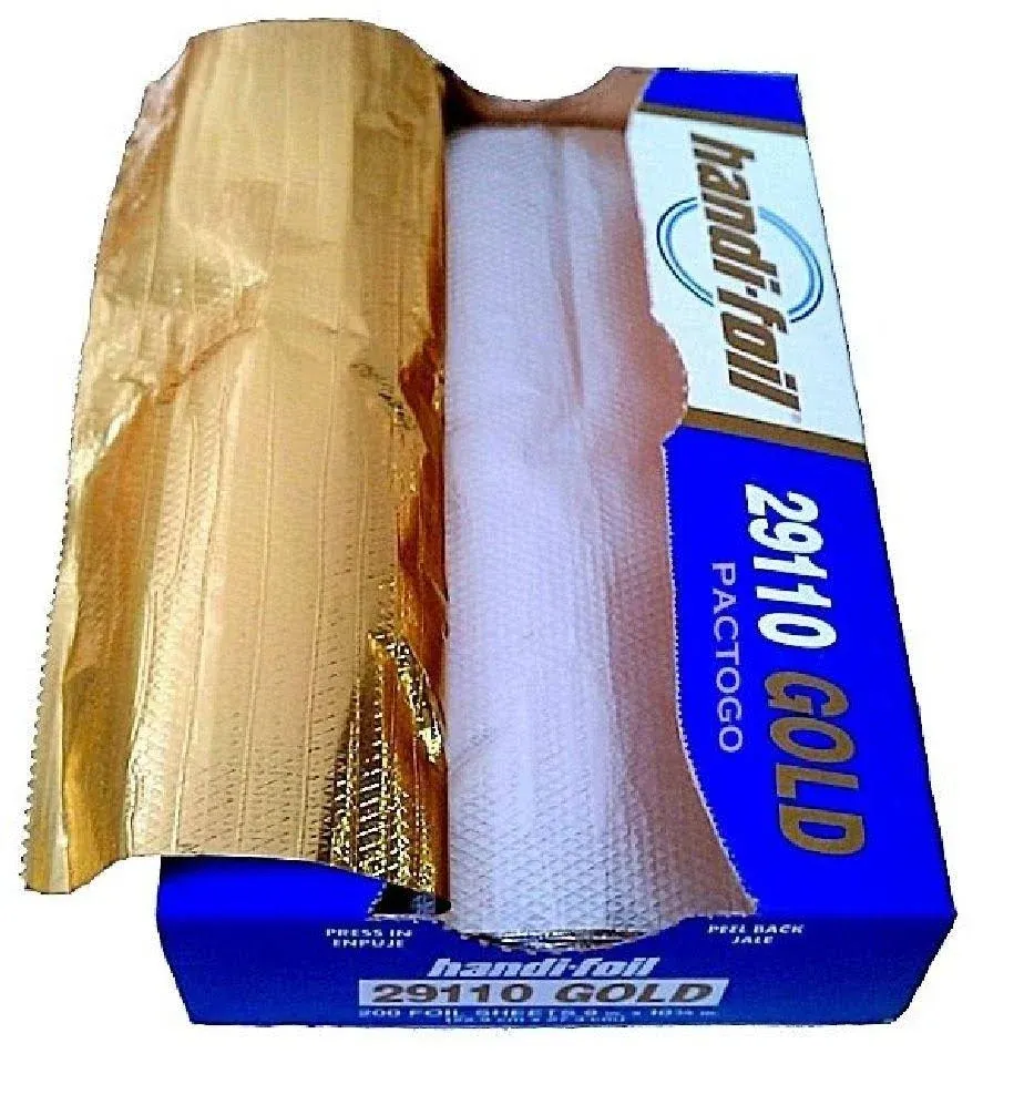 9&#034; X 10.75&#034; Gold Interfolded Aluminum Foil Popup Sheets 200/pk pack Of