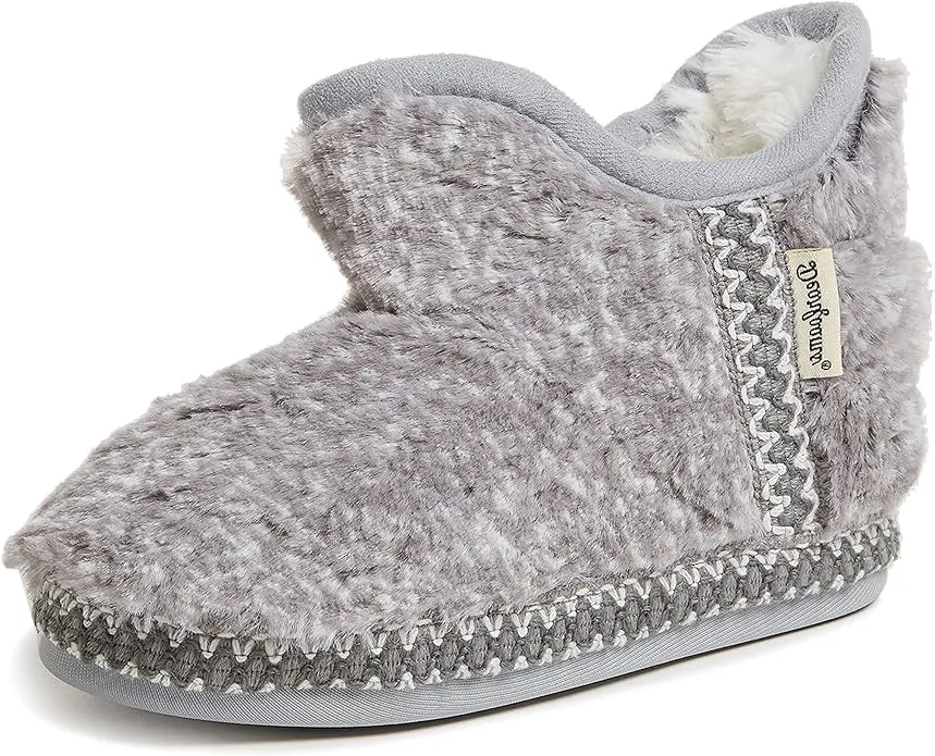 Dearfoams Kids Charlotte Furry Bootie Slipper