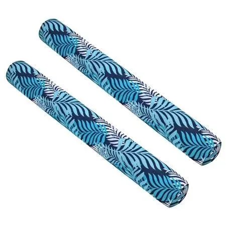 Aqua Oversized 5’ Foot Pool Noodle, Pool Noodle Float, Luxury Fabric, Heavy Duty, Blue/White Fern, Two-Pack