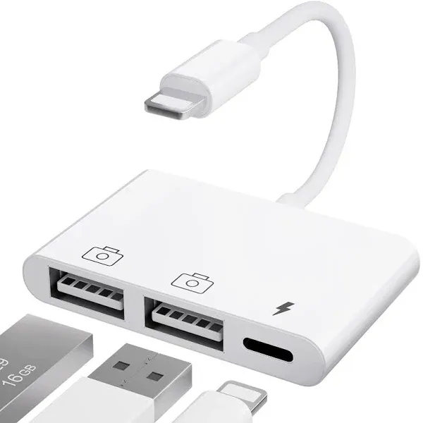 Amllen iPad to Usb Adapter Usb for iPad iPhone to Usb Adapter Compatible Iphoneipad Plug N Play Compatible with Usb Flash Dri