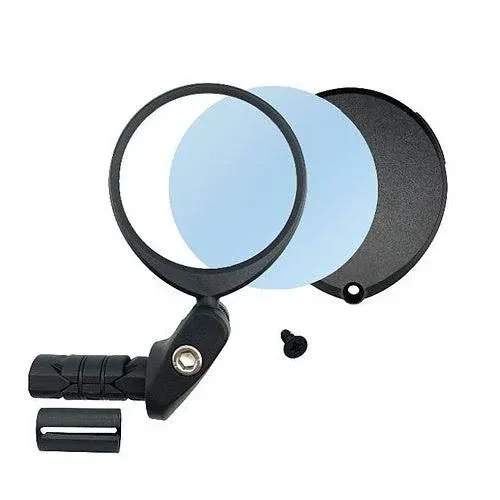 Hafny Bar End Bike / Bicycle Mirror, Stainless Steel Lens , Safe Adjustable Rearview Cycle / E-bike Mirror, HF-MR083 (Black 62mm)