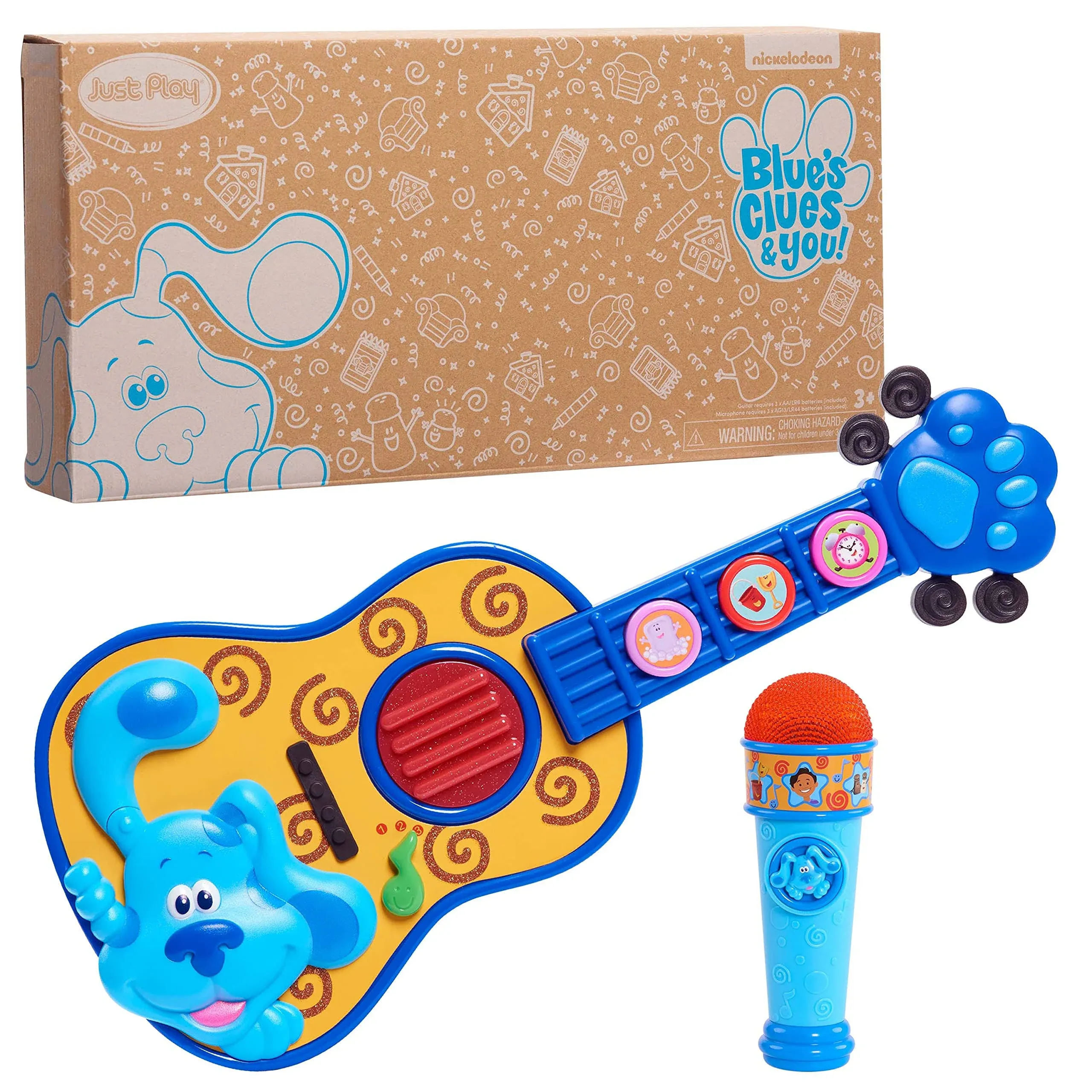 Blue's Clues & You! Sing-Along Guitar and Microphone 2-Piece Pretend Play Set ...