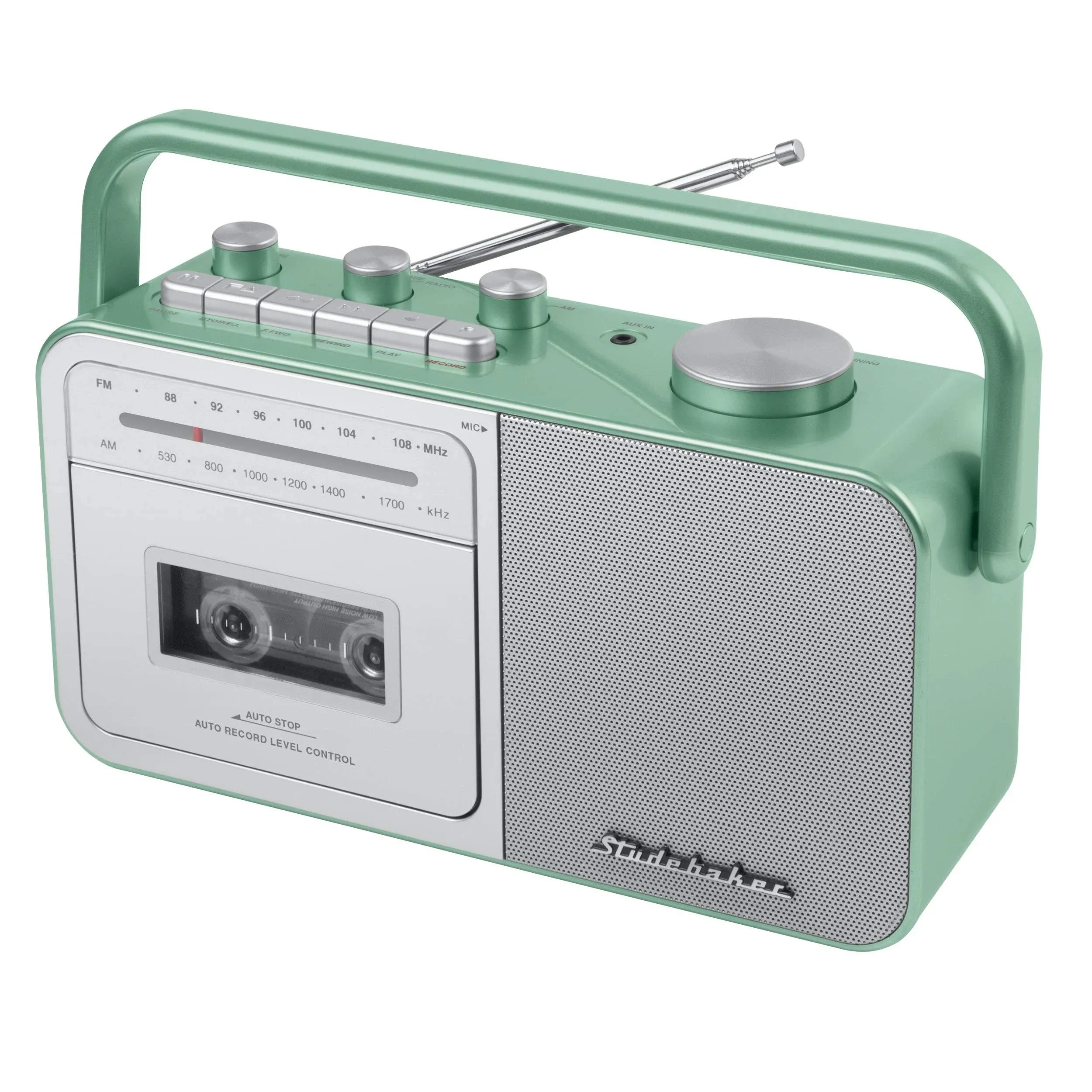 Studebaker Sb2130ts Portable Cassette Player/Recorder with AM/FM Radio - Teal