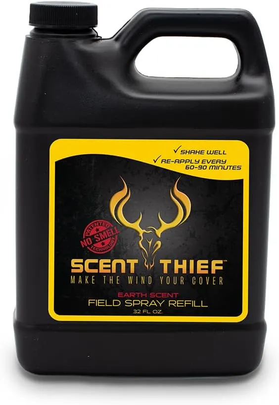 Scent Thief Deer Hunting Accessories 32oz. Field Spray Refill, Acts As A Deer Scent Blocker and Eliminates Animal's Ability to Smell