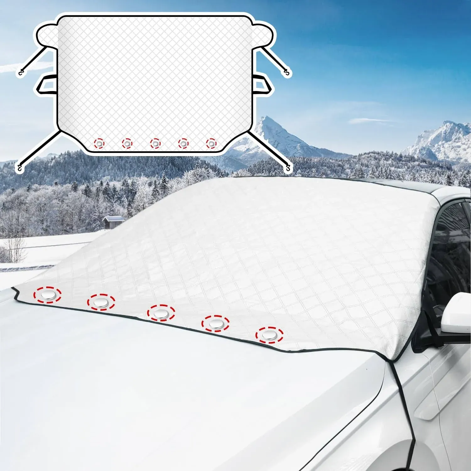 Rest-Eazzzy Car Windshield Snow Cover, Wiper Visor Frost Protector for All ...