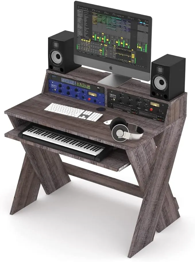 GLORIOUS Compact Professional Studio Workstation, Black (AMS-Sound-Desk-COM-BLK)