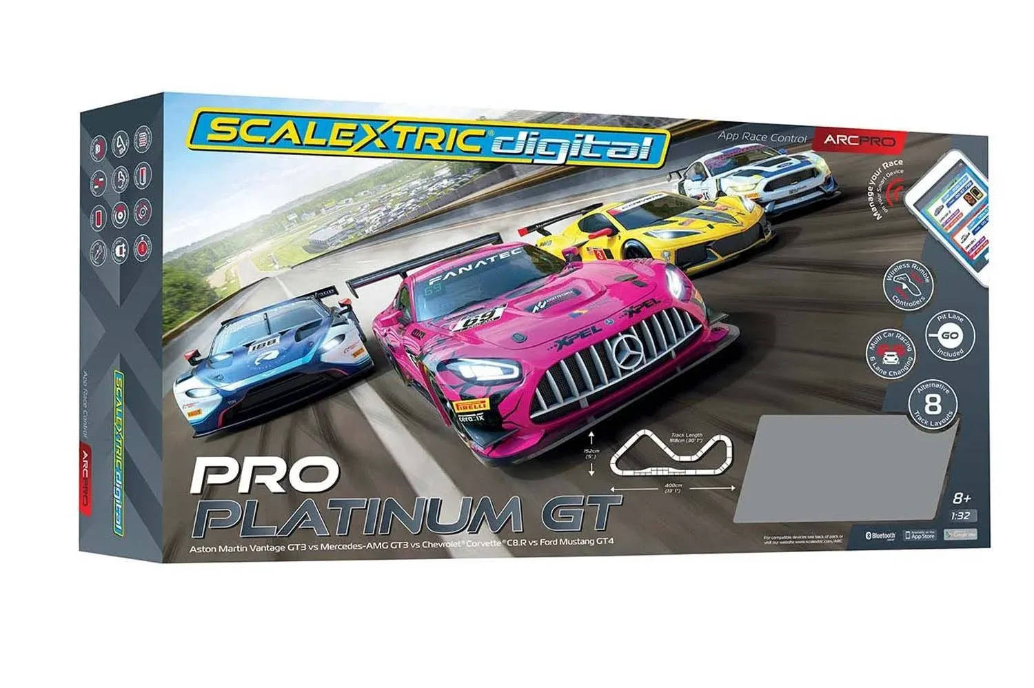 NEW Scalextric Digital ARC PRO Pro Platinum GT 1:32 Slot Car Track FREE US SHIP