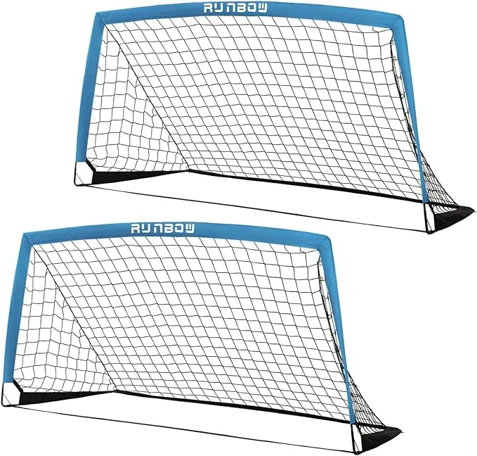 RUNBOW 6x4 ft Portable Kids Soccer Goal for Backyard Practice Soccer Net with Carry Bag