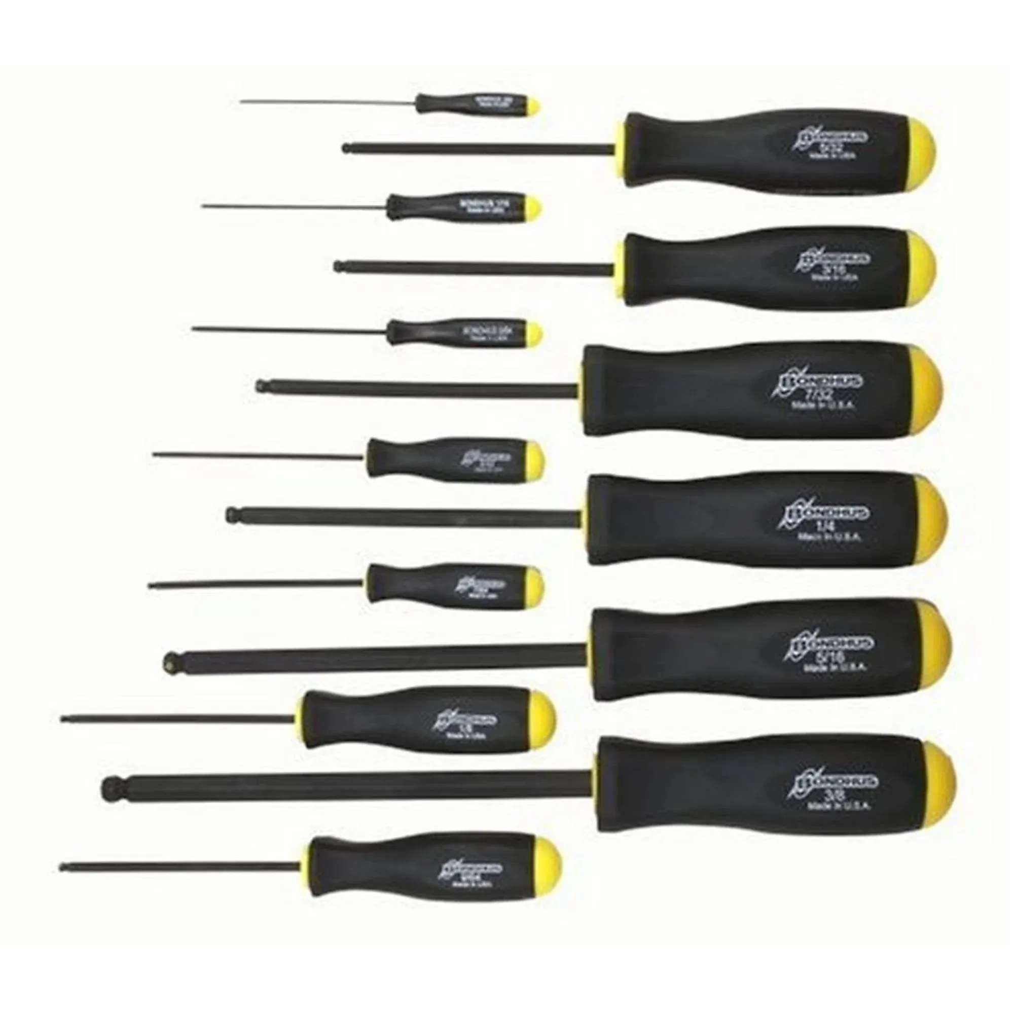 Bondhus 74637 Ball End Screwdriver Set, 13 Piece