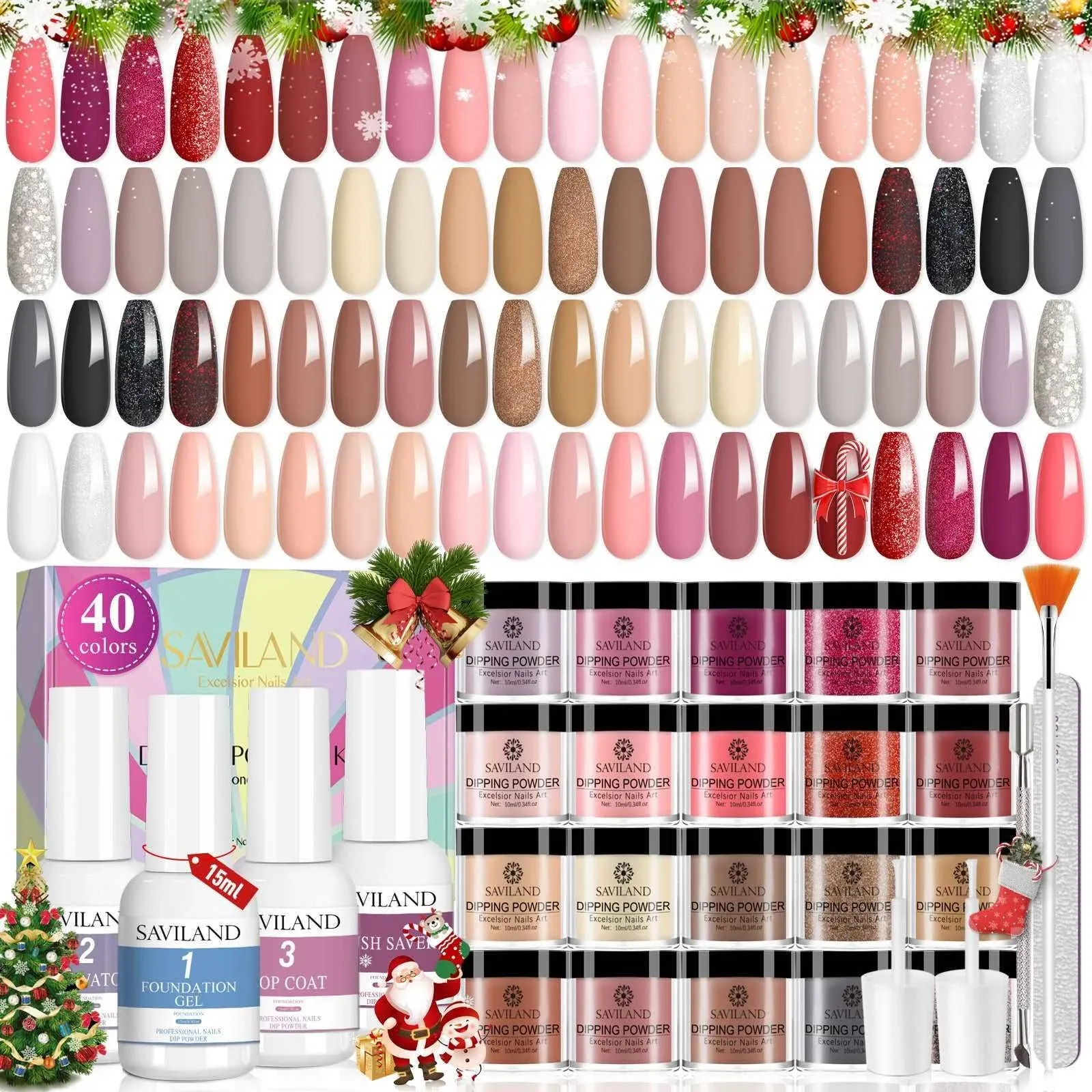 [US ONLY]49PCS Dip Nails Powder Starter Kit - 40 Colors