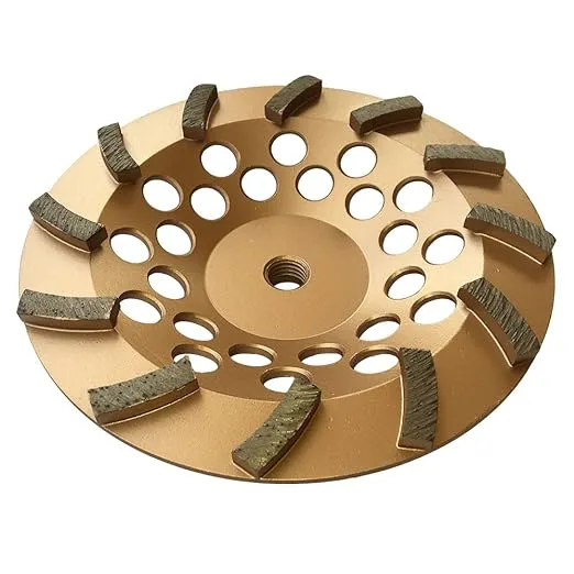 7" Diamond Grinding Wheels for Concrete or Masonry, 12 Turbo Segments, #30/40 Grit, Medium Bond, 5/8"-11 Arbor