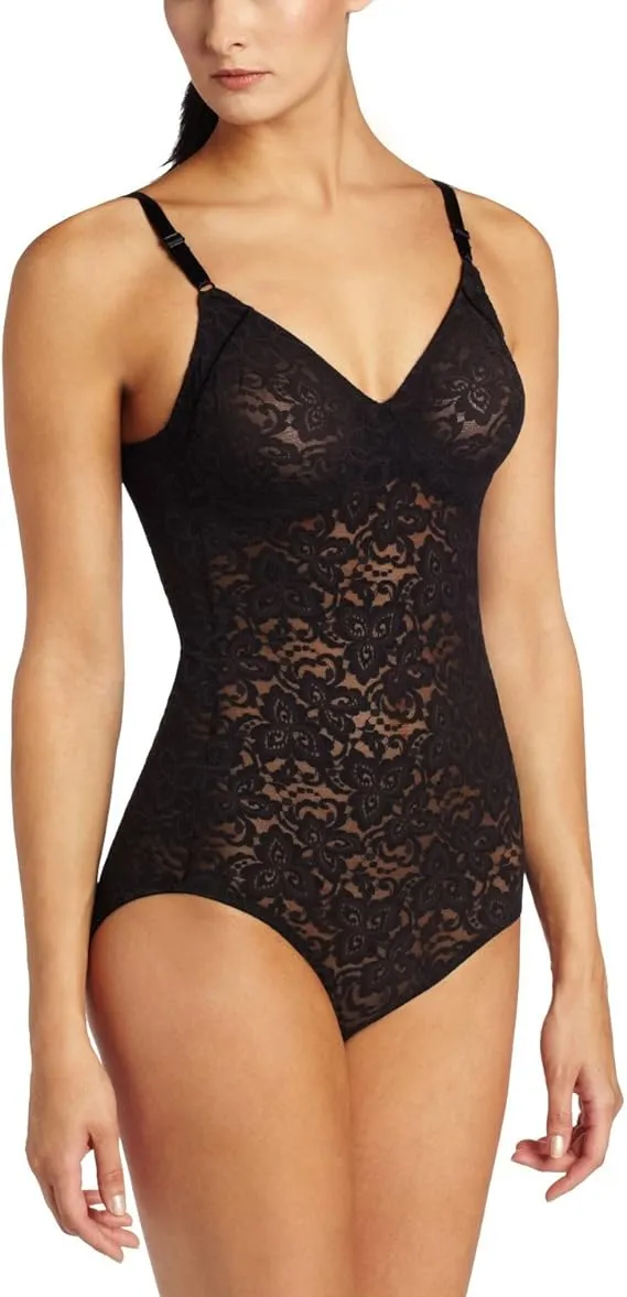 Bali 8L10 Lace 'N Smooth Body Briefer - Black, 38DD