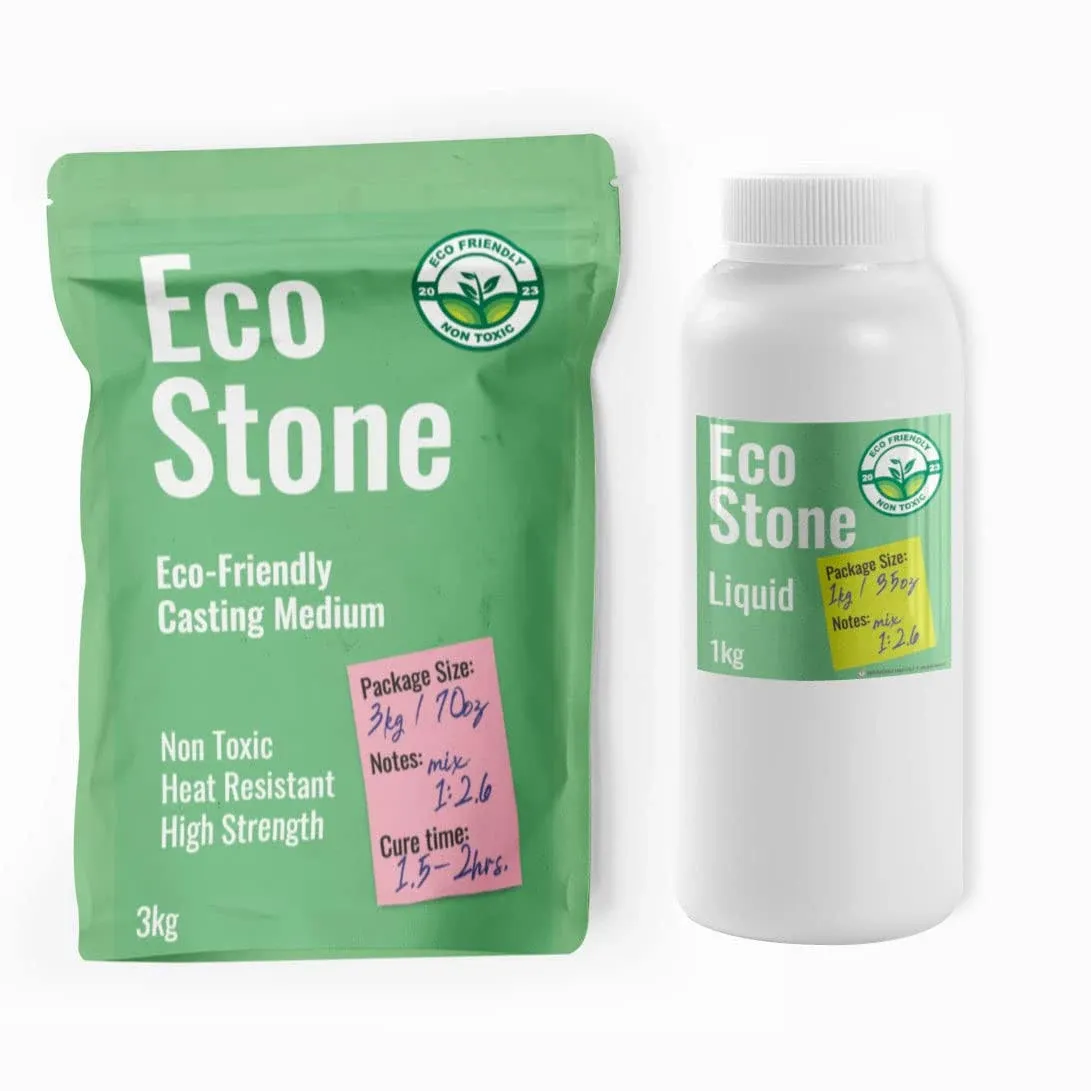 Eco Stone, Eco Casting Set, Non-Toxic Powder and Liquid Included, Quick Demold ...