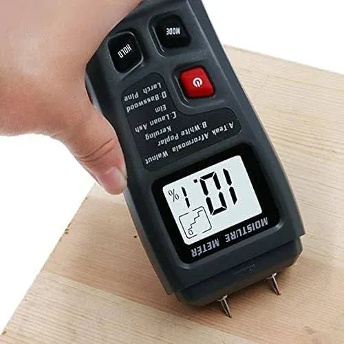 Digital Wood Moisture Meter Wood Humidity Tester Hygrometer Timber Damp Detector Large LCD Display (Grey)