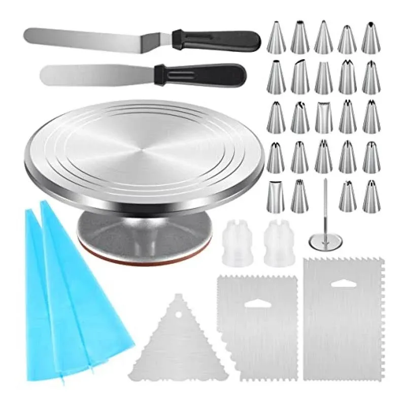 Kootek 35-in-1 Cake Decorating Supplies with Aluminium Alloy Revolving Cake