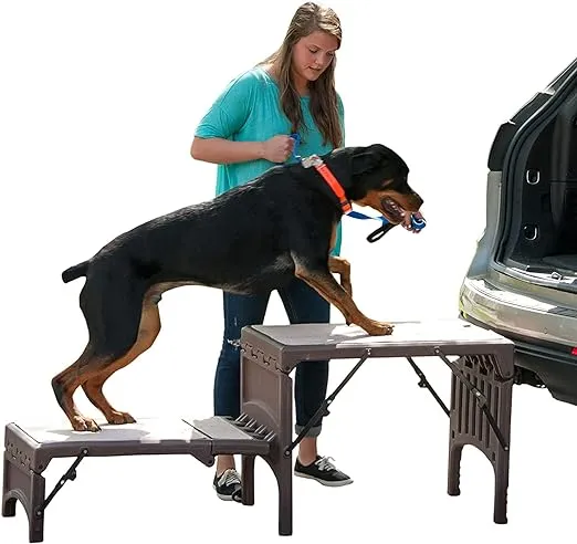 Free-Standing Extra Wide Carpeted Pet Ramp