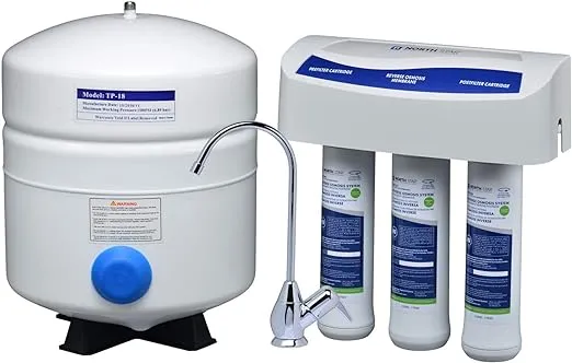 North Star NSRO42C4 Reverse Osmosis Under Sink Drinking Water Filtration System (7287695) | 3 Stage System Includes Membrane and 2 Carbon Filters to Reduce Lead, Arsenic & TDS | Kitchen Faucet & Tank Included