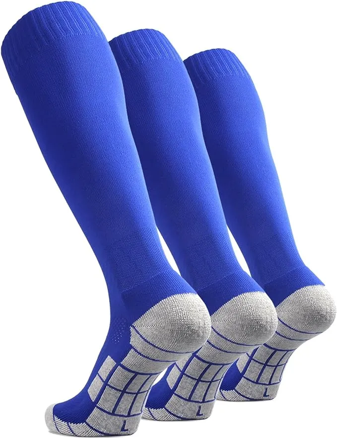 CWVLC Soccer Socks (1/3/5 pairs) Team Sport Knee High Socks for Adult Youth Kids