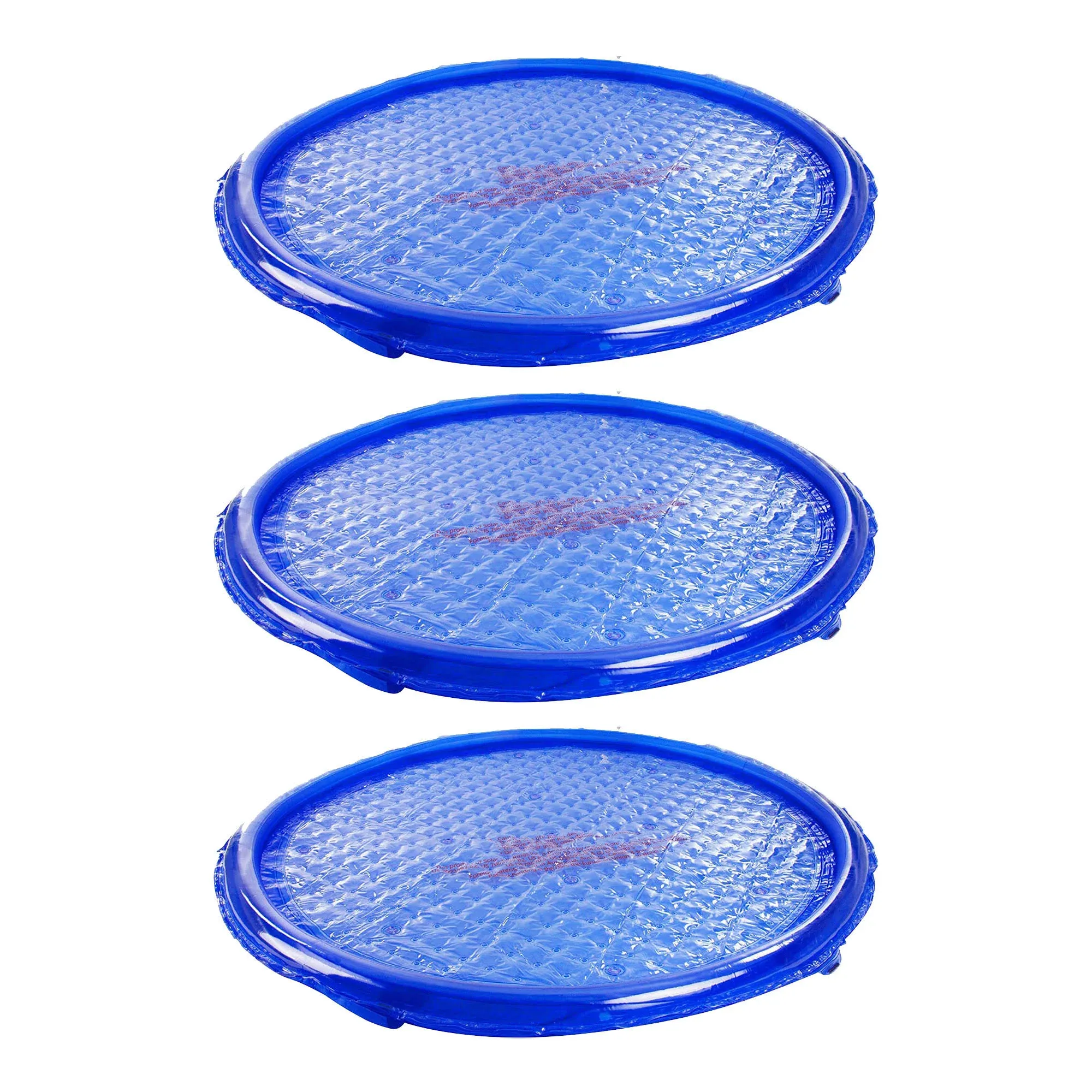 Solar Sun Rings UV Resistant Above Ground Inground Swimming Pool Hot Tub Spa Heating Accessory Circular Heater Solar Cover, Blue (3 Pack)