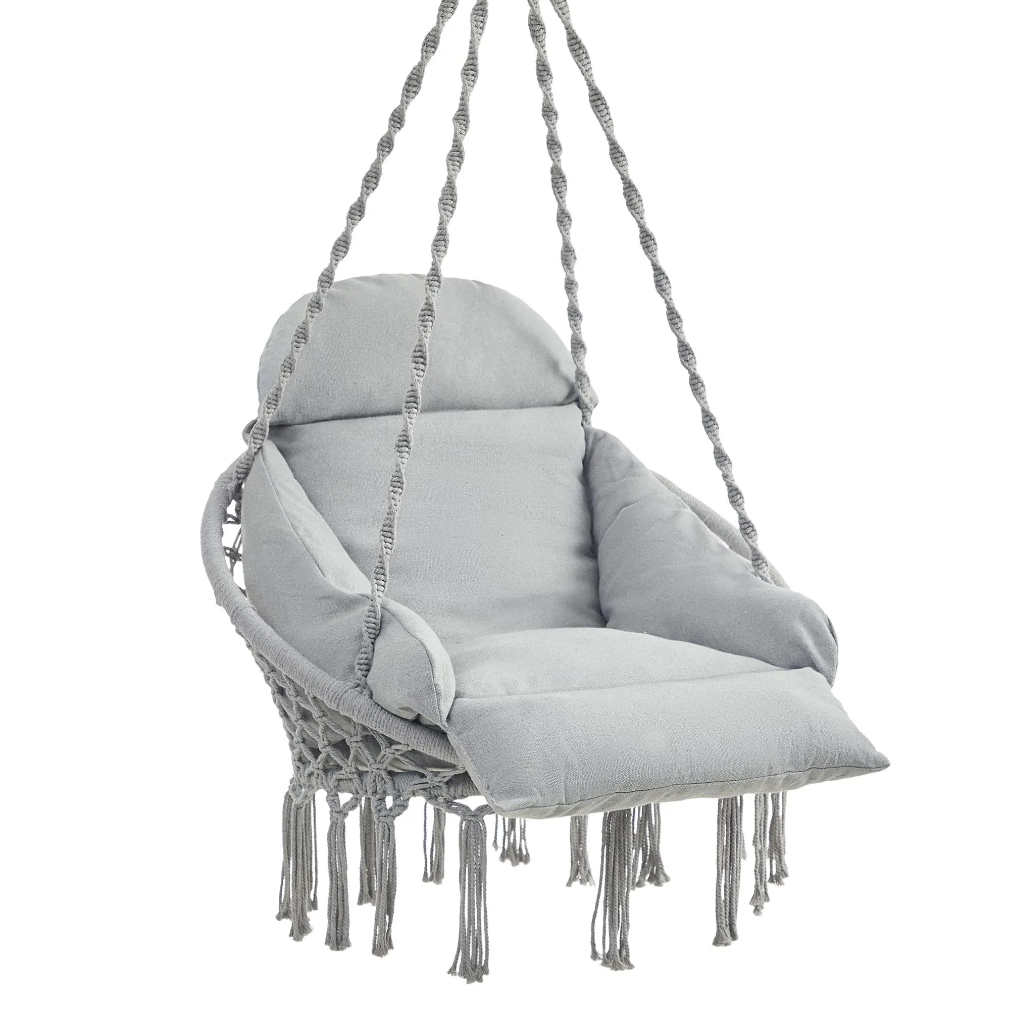 SONGMICS Hanging Chair, Hammock Chair with Large, Thick Cushion, Boho Swing Chair ...