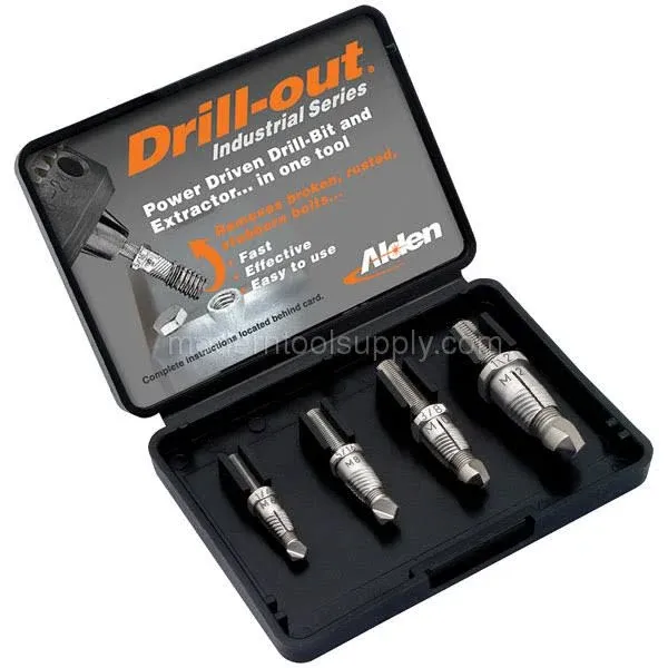 Alden 4017P 4pc Drillout® Broken Bolt Extractor Kit