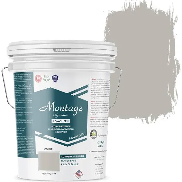 Montage Signature Interior/Exter<wbr/>ior Eco-Friendly Paint Pewter Low Sheen 5 Gallon