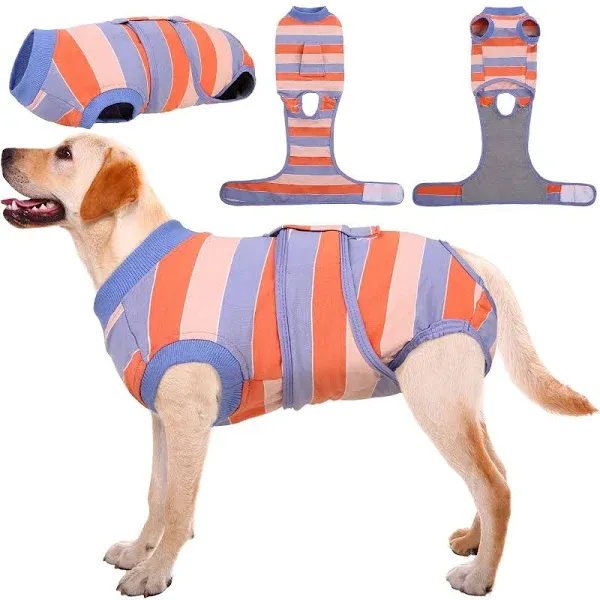 Kuoser Recovery Suit for Dogs Cats After Surgery, Professional Pet Recovery Shirt Dog Abdominal Wounds Bandages, SUBSTITUTE E-Collar & Cone,Prevent